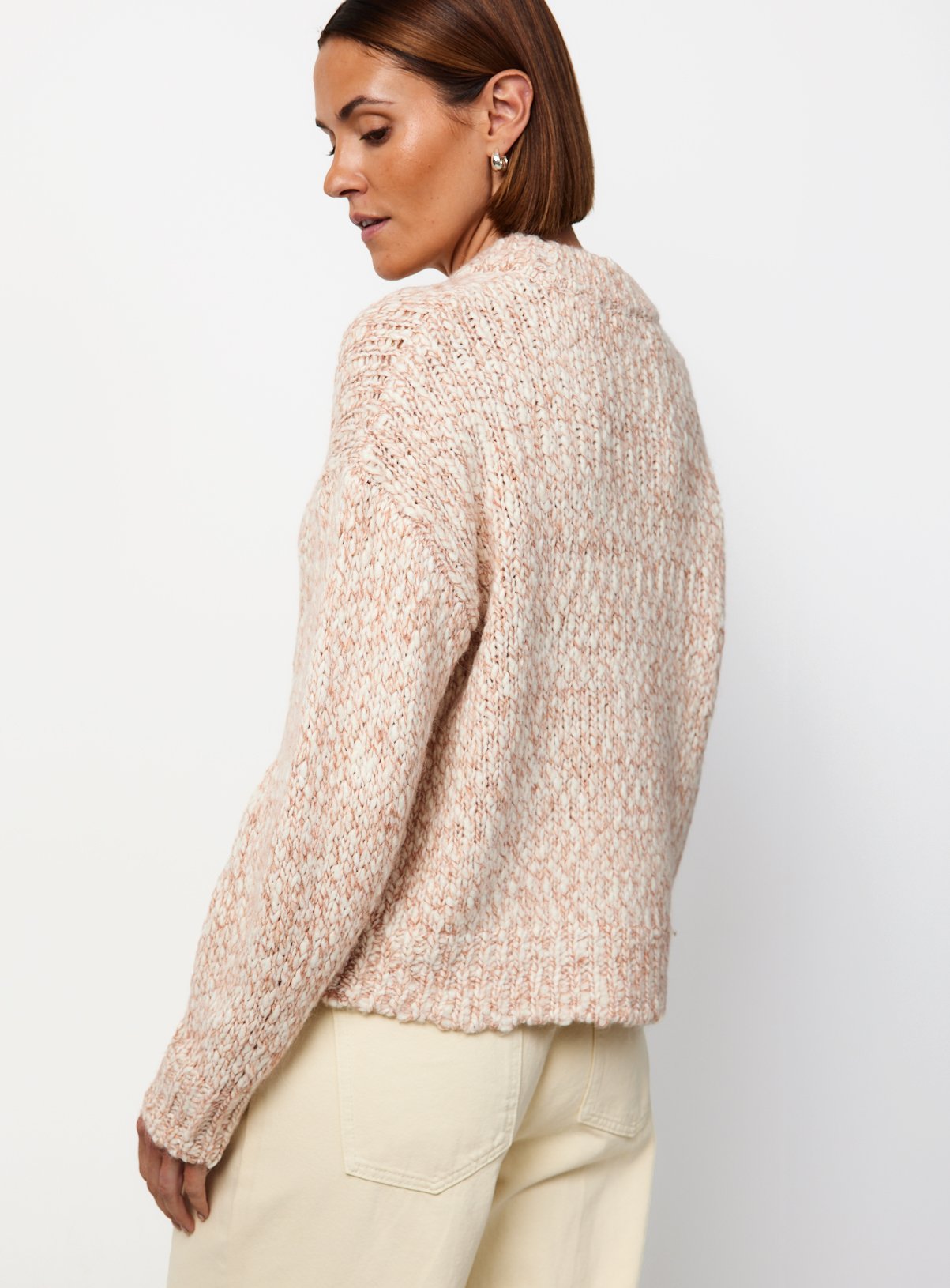 Brown Popcorn Knit Jumper XL - Image 4 thumbnail
